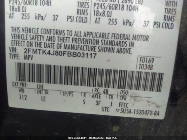 2FMTK4J80FBB03117 Ford EDGE SEL