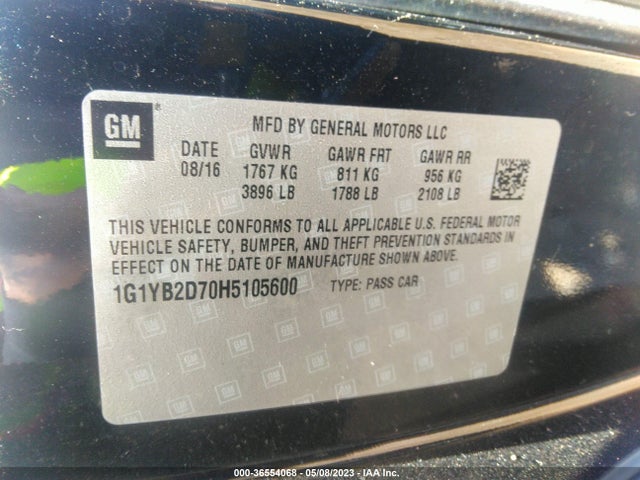 Chevrolet Corvette 1lt 2017 1G1YB2D70H5105600 Image 11