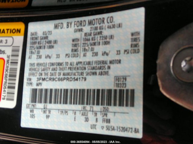 3FMCR9C66PRD54179 Ford Bronco Sport Outer Banks