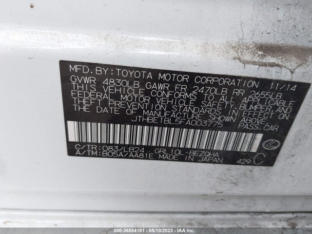 Lexus GS 350 2015 JTHBE1BL5FA003775 Image 9