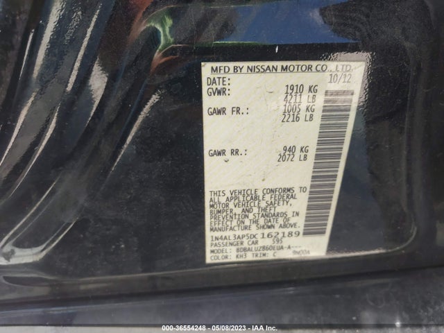 2013 NISSAN ALTIMA 2.5 SV VIN: 1N4AL3AP5DC162189