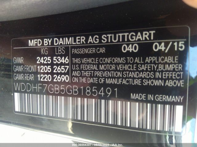 WDDHF7GB5GB185491 Mercedes-Benz E-class Amg E 63 S