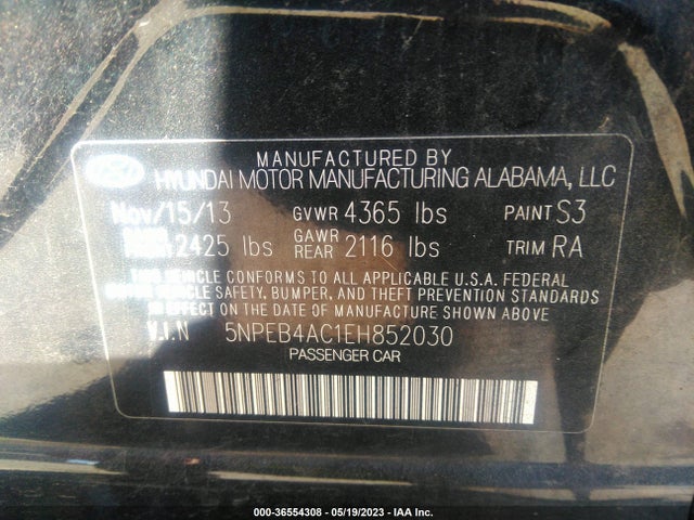 Hyundai SONATA GLS 2014 5NPEB4AC1EH852030 Image 11