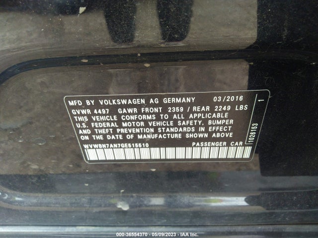 WVWBN7AN7GE515510 Volkswagen CC SPORT