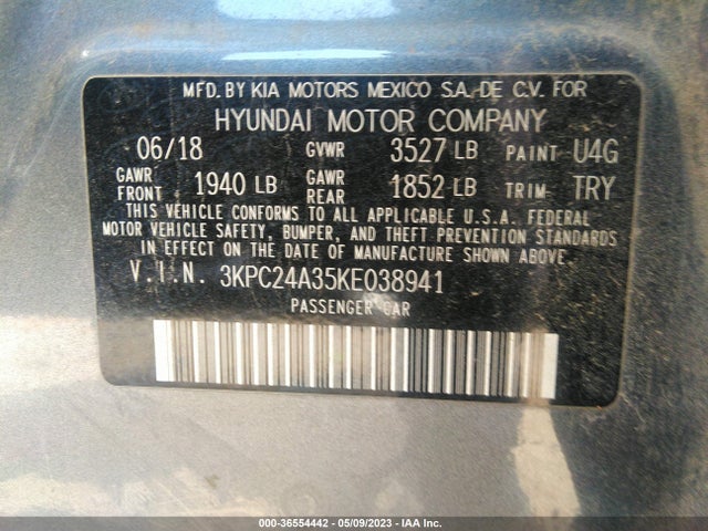 Hyundai ACCENT SE 2019 3KPC24A35KE038941 Image 9