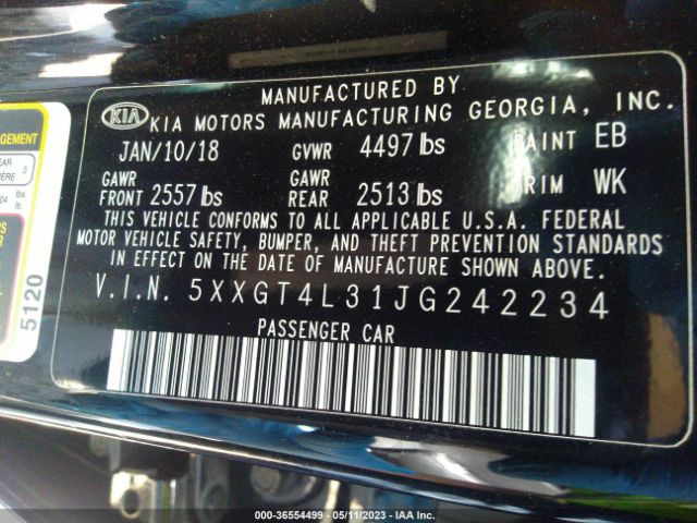 5XXGT4L31JG242234 KIA Optima Lx