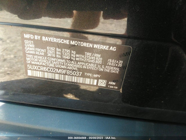 BMW X5 Xdrive40i 2021 5UXCR6C02M9F85037 Image 9