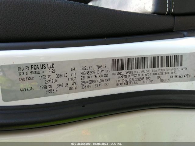 1C4SDJGJ5LC330589 Dodge Durango Srt