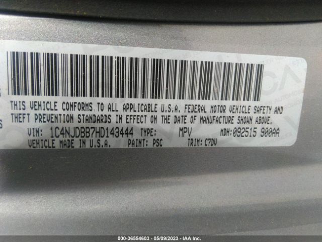 1C4NJDBB7HD143444 Jeep Compass Sport