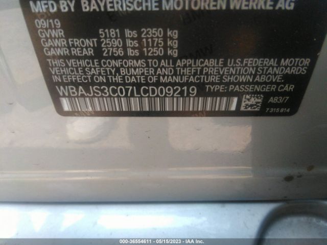 WBAJS3C07LCD09219 BMW 5 Series 540i Xdrive