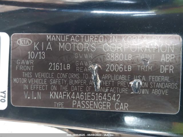KNAFK4A61E5164542 KIA FORTE LX