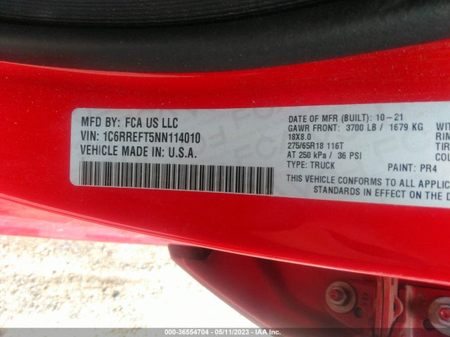 1C6RREFT5NN114010 RAM 1500 Big Horn