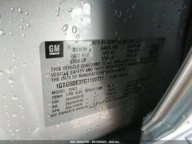 1GTG6DE37G1100771 GMC Canyon 4wd Slt