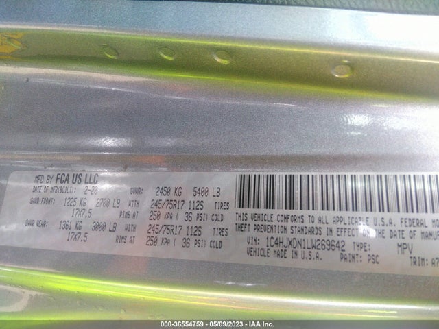 1C4HJXDN1LW269642 Jeep Wrangler Unlimited Sport S