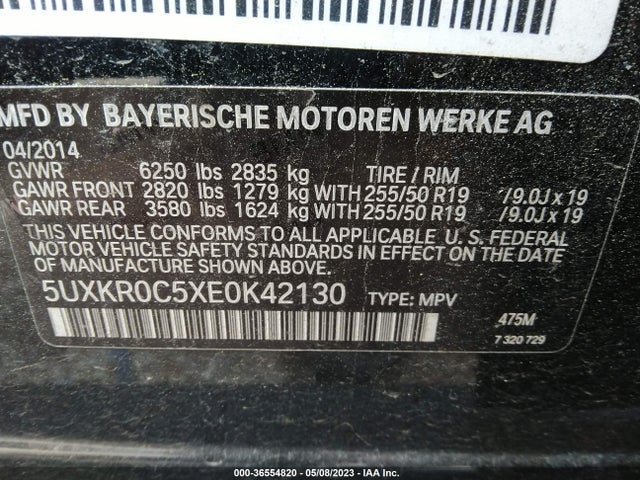 BMW X5 Xdrive35i 2014 5UXKR0C5XE0K42130 Image 9