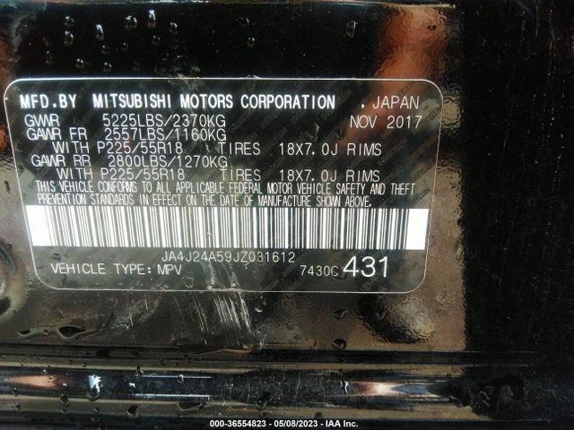 JA4J24A59JZ031612 Mitsubishi Outlander Phev Sel/gt