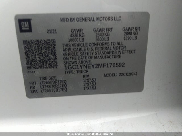 Chevrolet Silverado 2500hd Lt 2021 1GC1YNEY2MF176592 Image 9