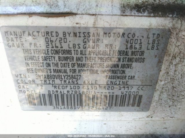 3N1AB8DV8LY258427 Nissan SENTRA SR