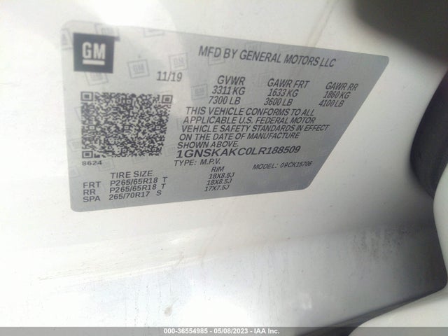Chevrolet Tahoe Ls 2020 1GNSKAKC0LR188509 Image 9