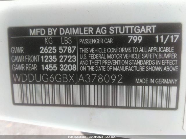 WDDUG6GBXJA378092 Mercedes-Benz S-class S 450