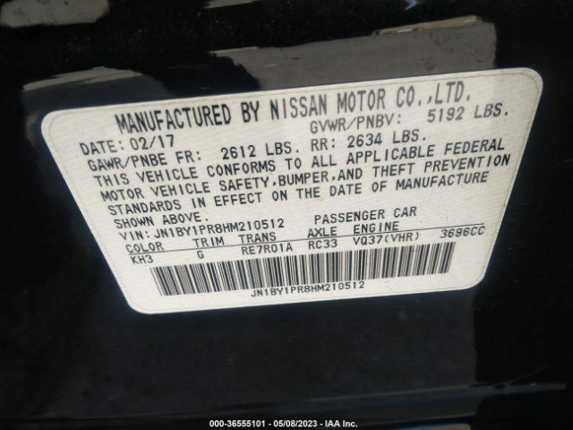 JN1BY1PR8HM210512 Infiniti Q70l 3.7