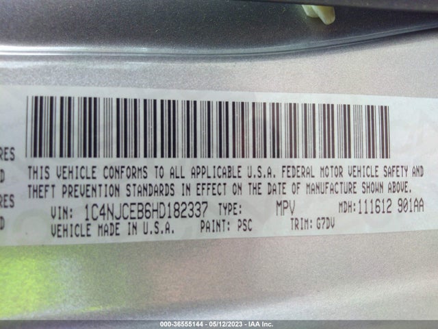 1C4NJCEB6HD182337 Jeep Compass Latitude