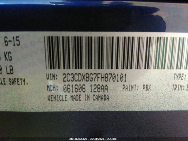 2C3CDXBG7FH870101 Dodge Charger Se