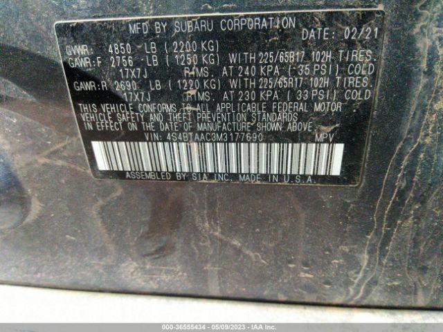 4S4BTAAC3M3177690 Subaru Outback