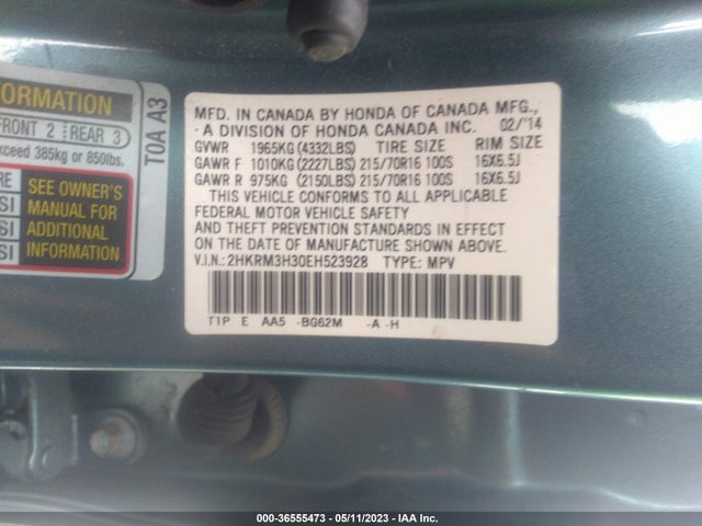 Honda CR-V LX 2014 2HKRM3H30EH523928 Image 10