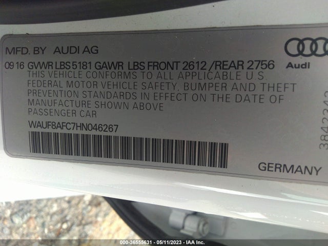 WAUF8AFC7HN046267 Audi A6 PREMIUM