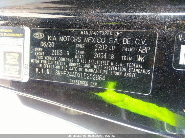 3KPF24ADXLE252864 KIA Forte Lxs