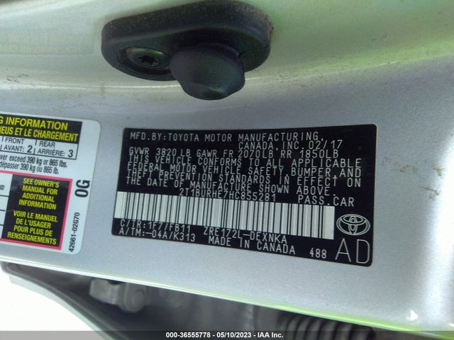 Toyota Corolla L/le/xle/se 2017 2T1BURHE7HC855281 Image 3