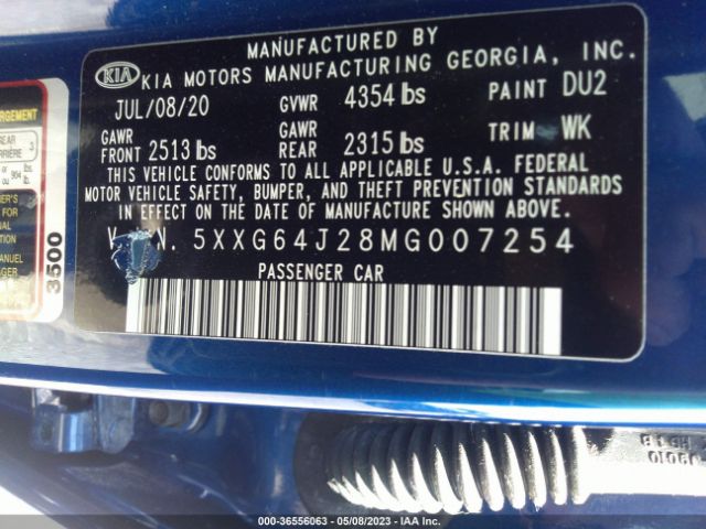 5XXG64J28MG007254 KIA K5 Gt-line