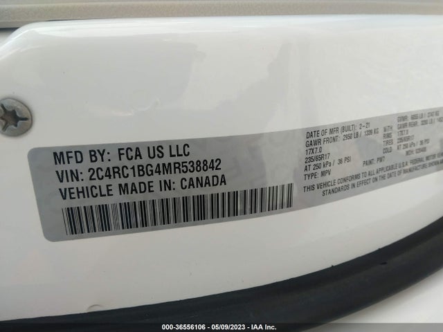 2C4RC1BG4MR538842 Chrysler Pacifica Touring L