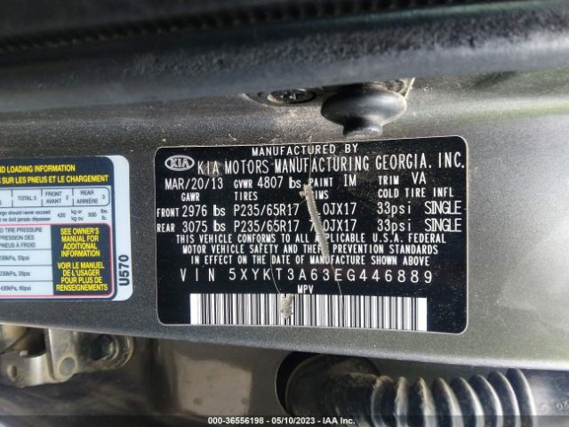 5XYKT3A63EG446889 KIA SORENTO LX