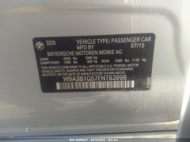 WBA3B1G57FNT63998 BMW 3 Series 320i