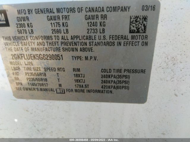 2GKFLUEK5G6290051 GMC Terrain Slt