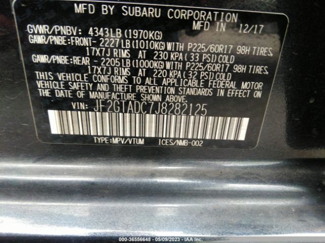 JF2GTADC7J8282125 Subaru Crosstrek Premium