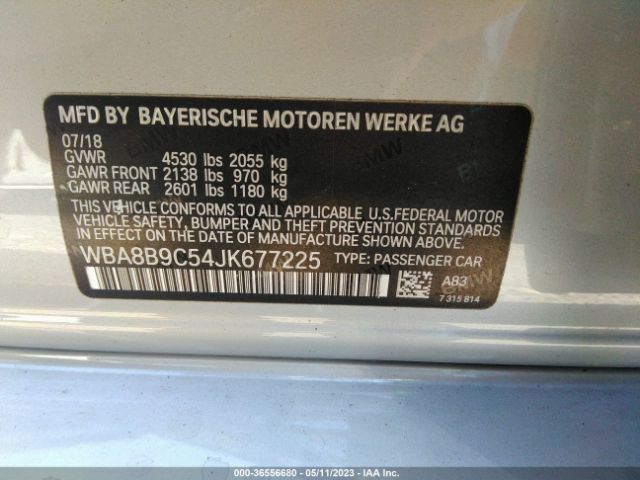 WBA8B9C54JK677225 BMW 3 Series 330i