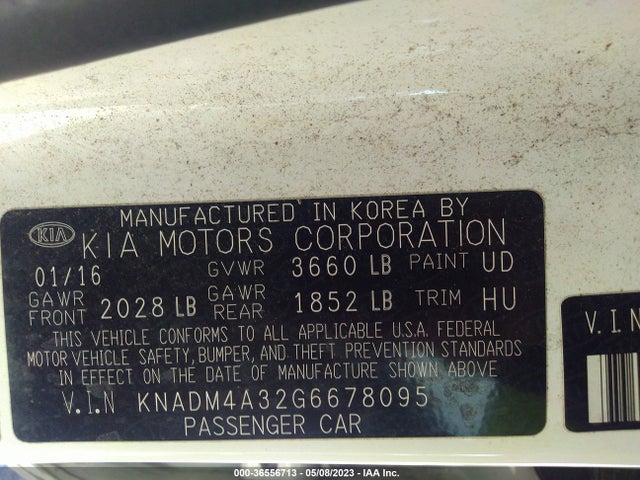 KIA RIO LX 2016 KNADM4A32G6678095 Image 11