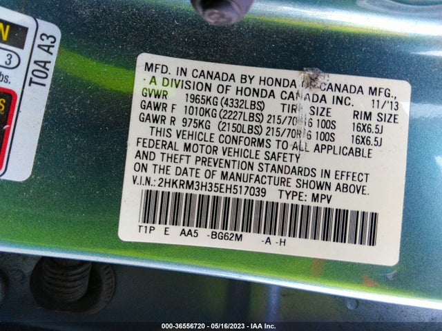 Honda CR-V LX 2014 2HKRM3H35EH517039 Image 9