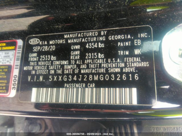 5XXG34J28MG032616 KIA K5 EX