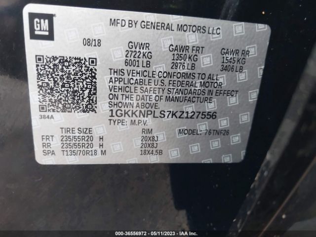 1GKKNPLS7KZ127556 GMC Acadia Denali