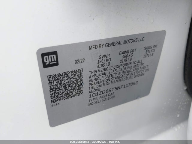 Chevrolet MALIBU LT 2022 1G1ZD5ST5NF117053 Image 9