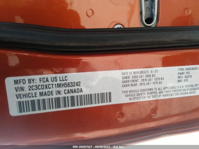 2C3CDXCT1MH563242 Dodge CHARGER R/T