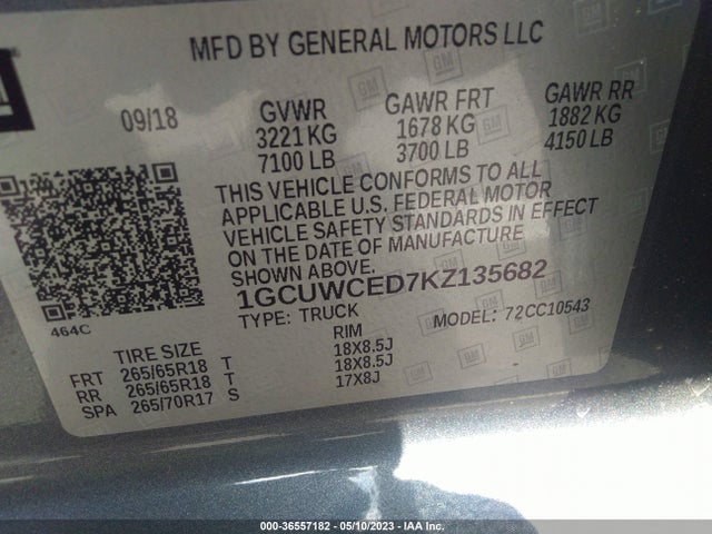 Chevrolet Silverado 1500 Lt 2019 1GCUWCED7KZ135682 Image 10