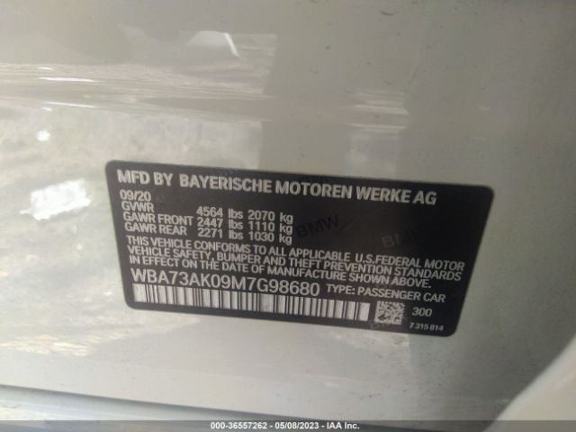 WBA73AK09M7G98680 BMW 2 Series 228i Xdrive