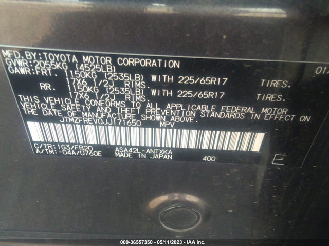 Toyota RAV4 LE 2018 JTMZFREV0JJ171650 Image 9