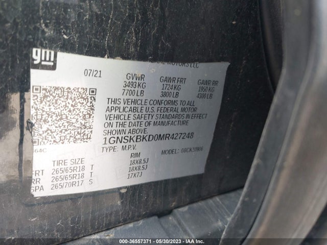 Chevrolet Suburban Ls 2021 1GNSKBKD0MR427248 Image 9
