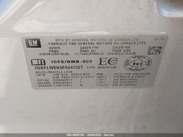 2GKFLWEK0F6247327 GMC Terrain Sle